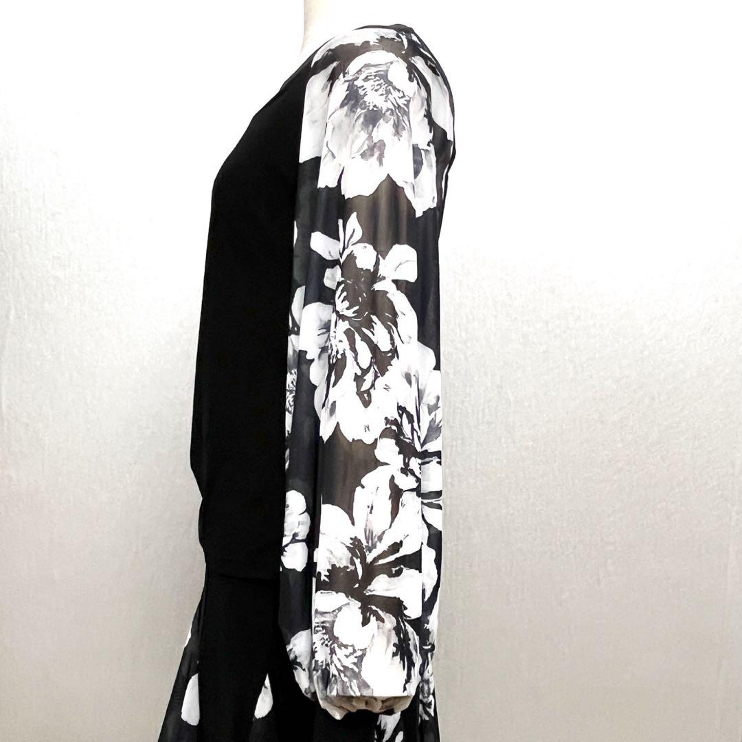 新品 社交ダンス セットアップ モノトーン花柄