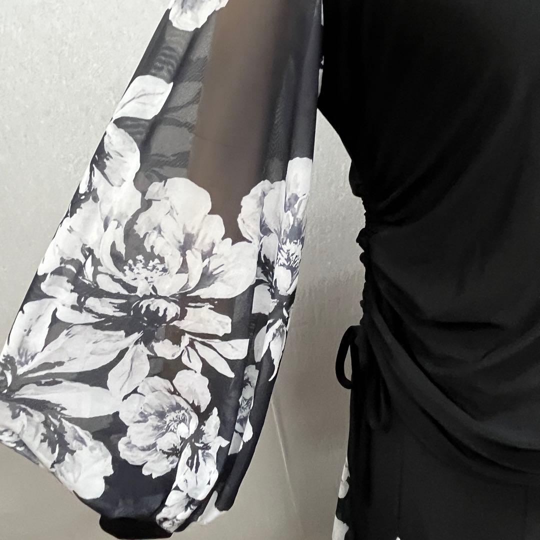 新品 社交ダンス セットアップ モノトーン花柄