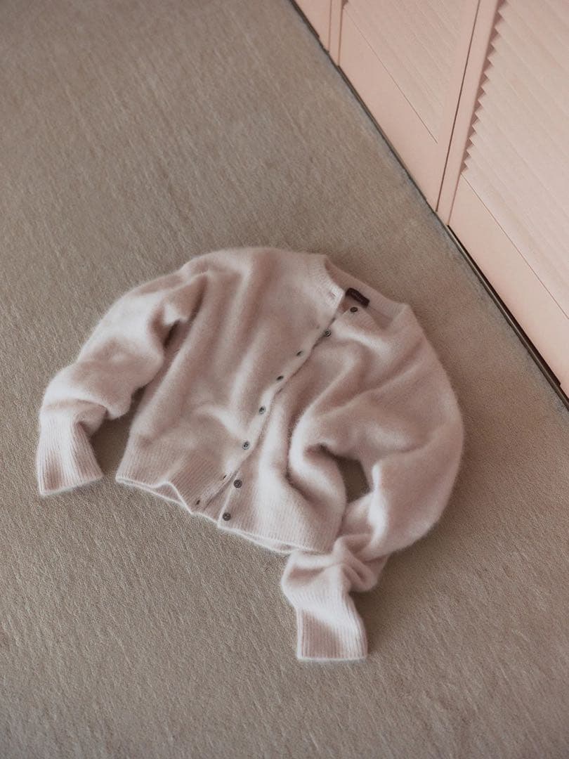 anuans アニュアンス ラクーンフォックスショートカーディガン ピンク