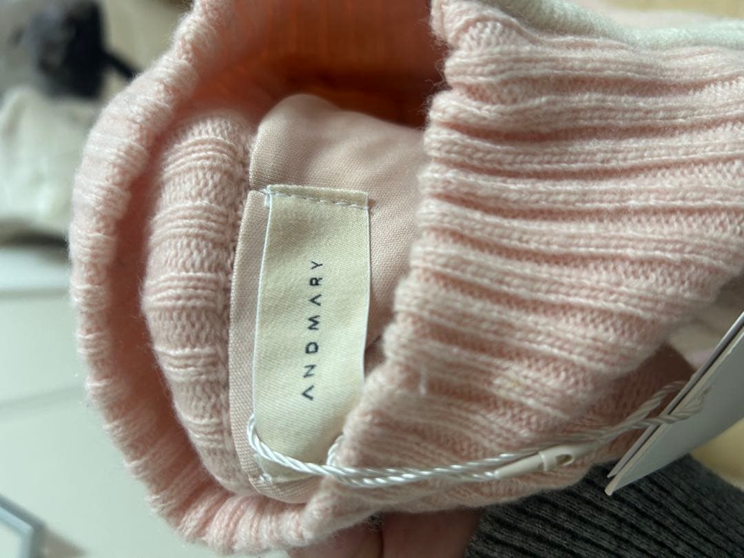 トップス ANDMARY logo zip set up