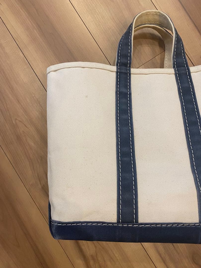 80s エルエルビーン　トートバッグ　2色ギザタグ　ネイビー　フェード　M