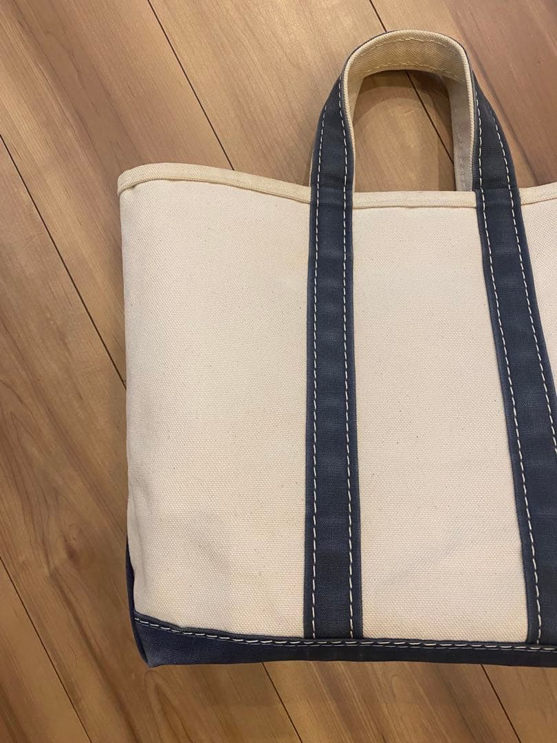 80s エルエルビーン　トートバッグ　2色ギザタグ　ネイビー　フェード　M