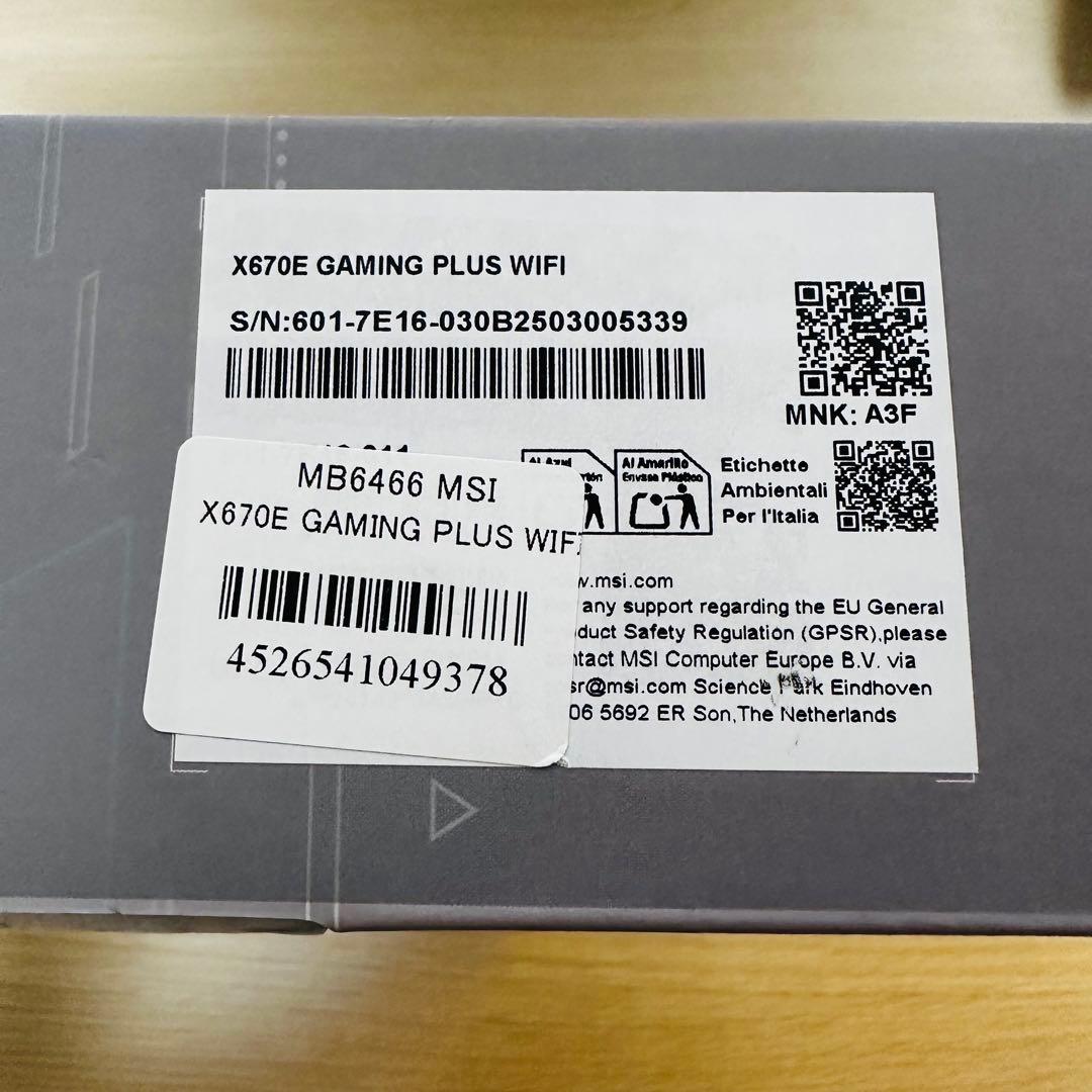 【ジャンク品】MSI X670E GAMING PLUS WIFI マザーボード