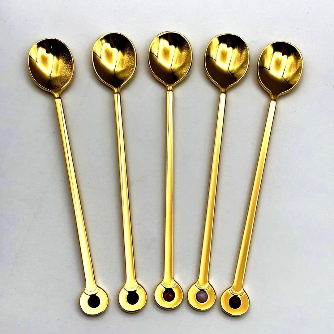 MIKIMOTO ミキモト 半貴石カトラリー スプーン 5本セット