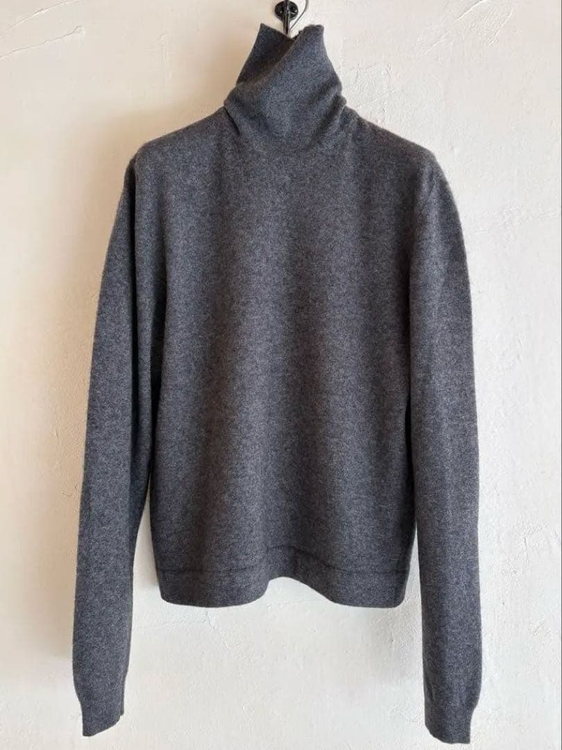 エルメスマルジェラ期ミドルゲージカシミヤタートルニットバランタイン製　グレー