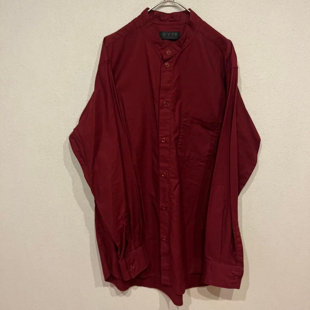 【美品】S'YTE オーバーサイズ コットン シャツ バーガンディ 3