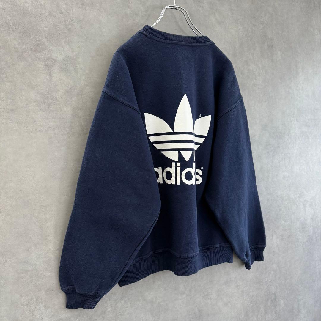 90s old adidas アディダス スウェットシャツ ネイビー M
