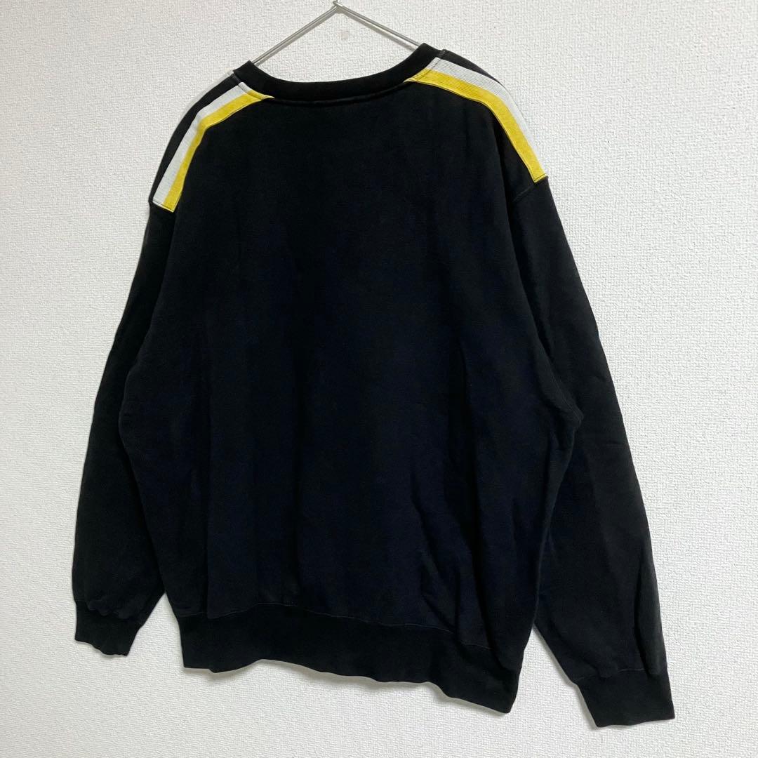 old adidas アディダス 90s スウェット 刺繍ロゴ L ブラック