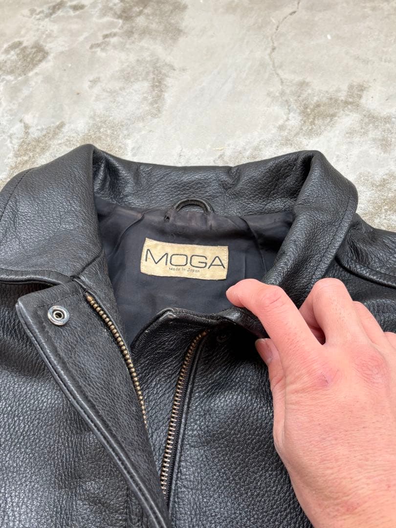 90s ブラックレザー フライトジャケット L 牛革　短丈