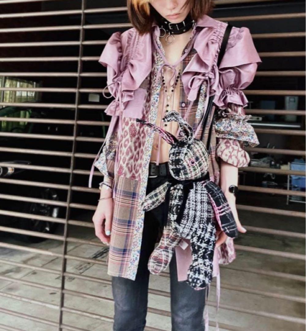 rurumu: 22aw パッチワーク 長袖ロングシャツ