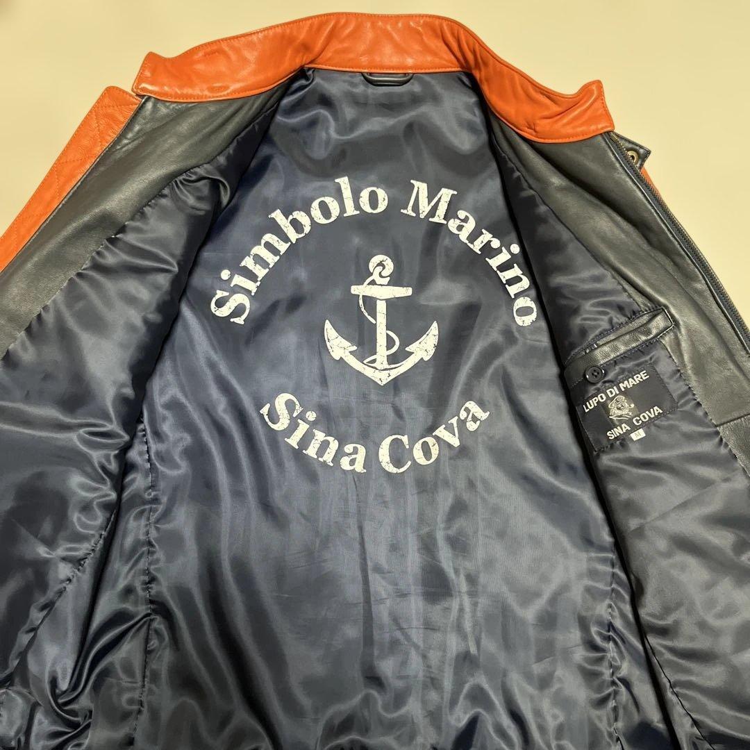 SINA COVA レザー ジャケット 黒とオレンジ