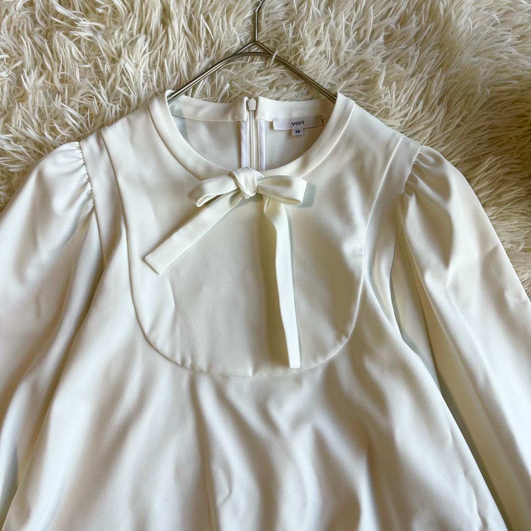 きち⭐︎ヨリ yori セレモニーリボンパフブラウス 長袖 ボウタイ 38