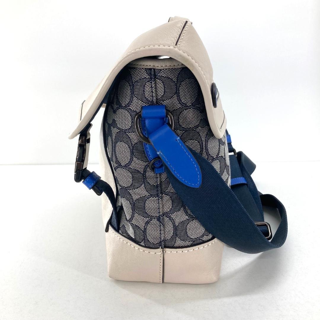 極美品 COACH　リーグ バイク バッグ　メッセンジャー　シグネチャー