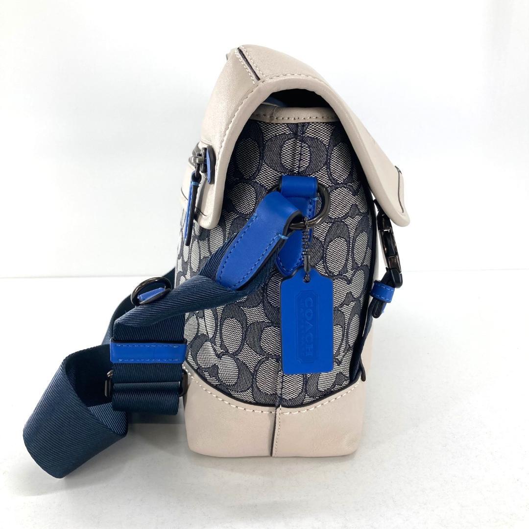 極美品 COACH　リーグ バイク バッグ　メッセンジャー　シグネチャー