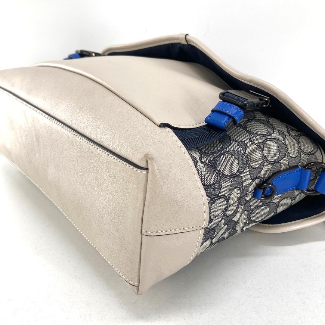 極美品 COACH　リーグ バイク バッグ　メッセンジャー　シグネチャー