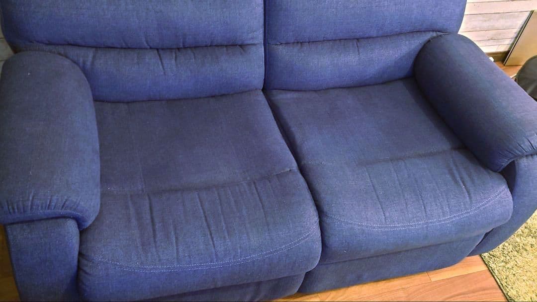 リン　ニトリ　電動リクライニングソファ Nビリーバー　2人掛け ネイビー