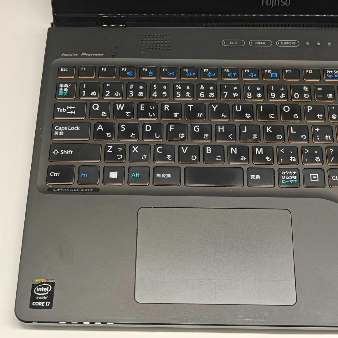 【富士通】AH77 高速i7 SSD512GB 16GB ブラック ノートPC