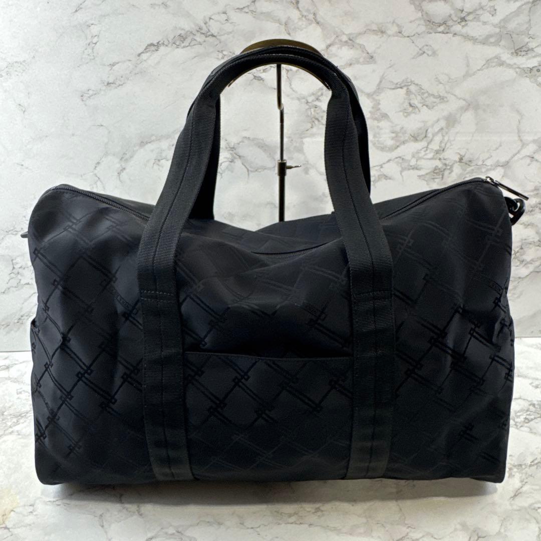 ほぼ未使用品 NINA RICCI ニナリッチ ナイロン総柄 ボストンバッグ 黒