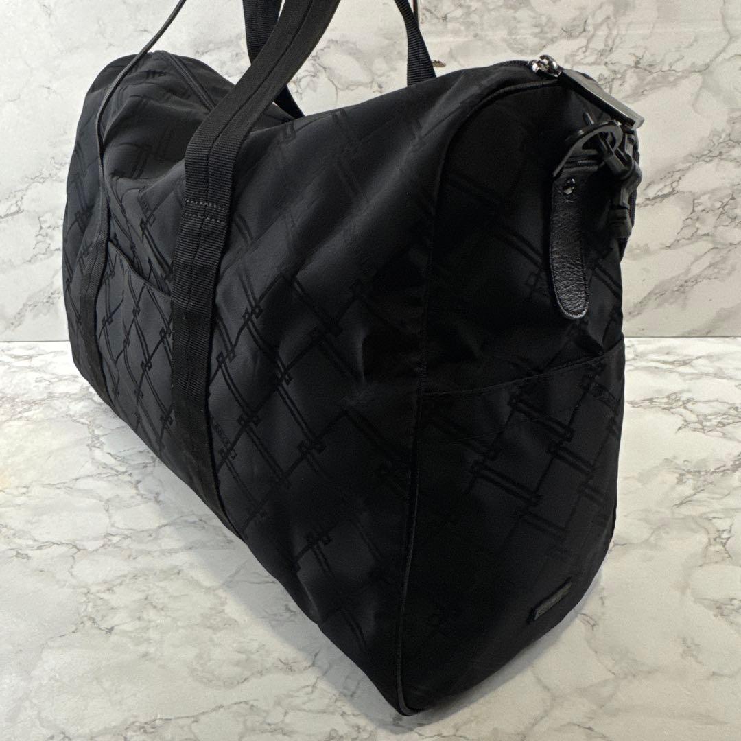 ほぼ未使用品 NINA RICCI ニナリッチ ナイロン総柄 ボストンバッグ 黒