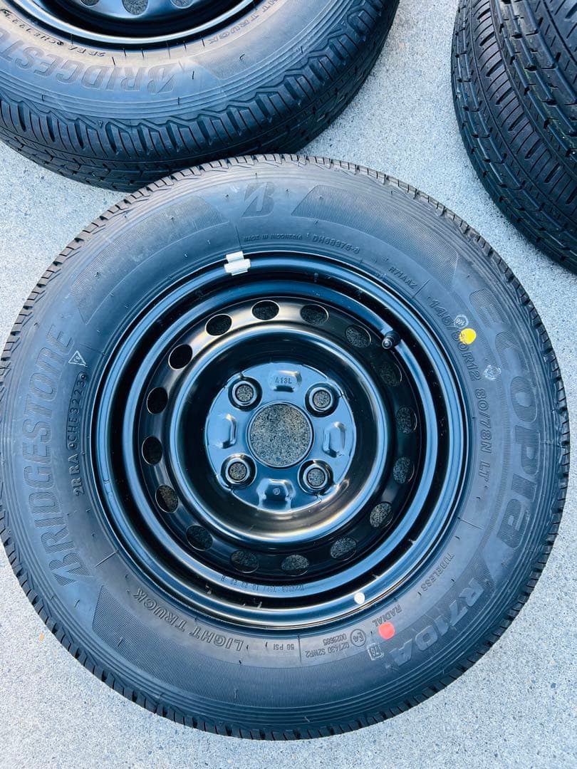 ★納車外し★軽バン　軽トラ　タイヤ　ホイールセット　145/80R12 LT★