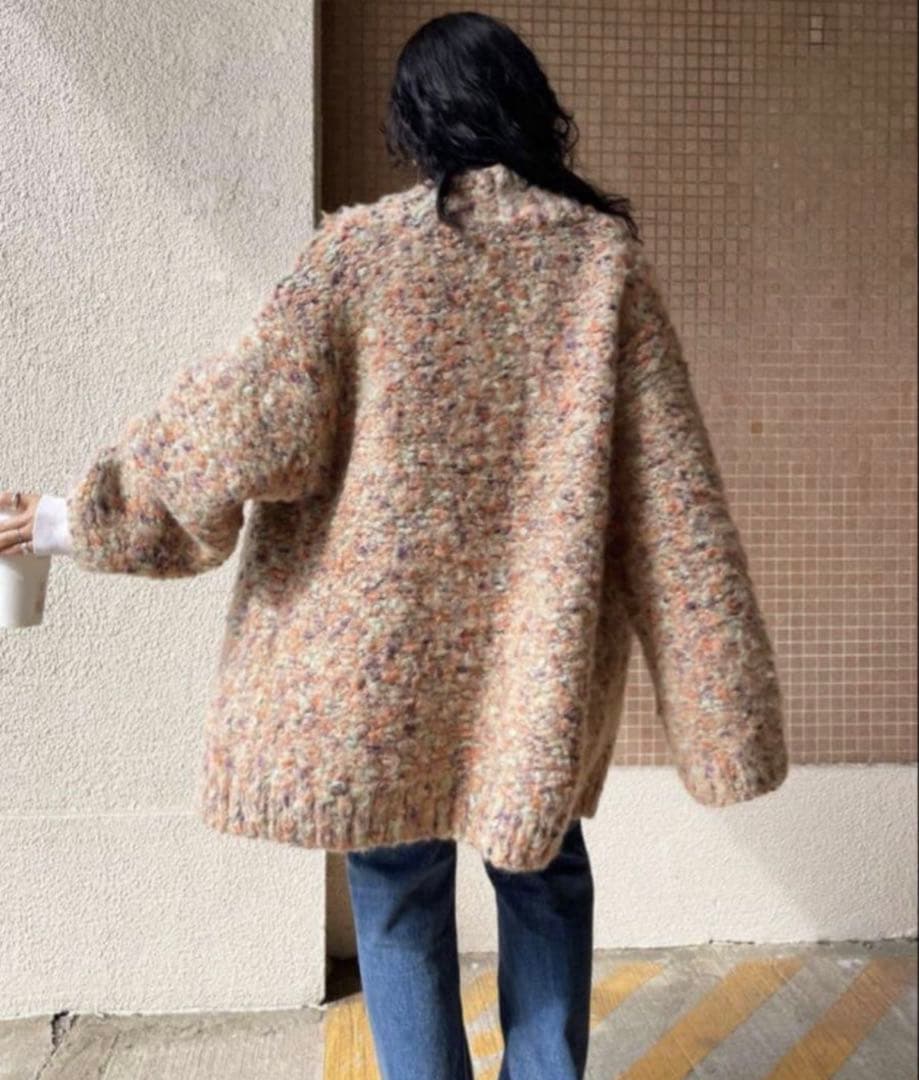 AMERI VINTAGE FUNNY YARN KNIT JACKET ピンク