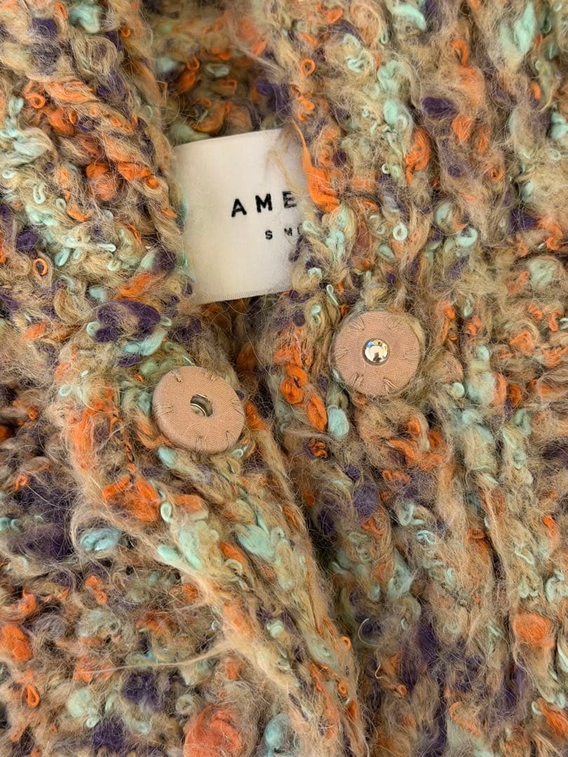 AMERI VINTAGE FUNNY YARN KNIT JACKET ピンク