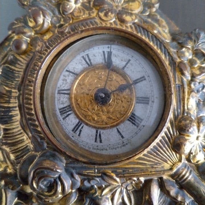 アンティーク⭐︎真鍮製装飾フレーム 時計付き(時計稼働不可)⭐︎オブジェとして