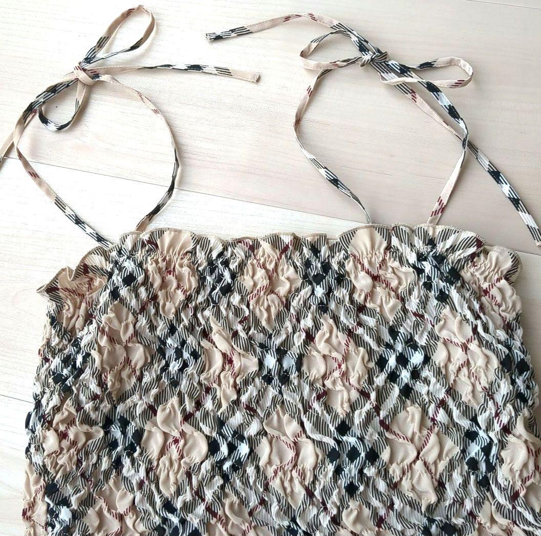 バーバーリー　ブルーレーベル　シャーリングキャミソール　ノバチェック