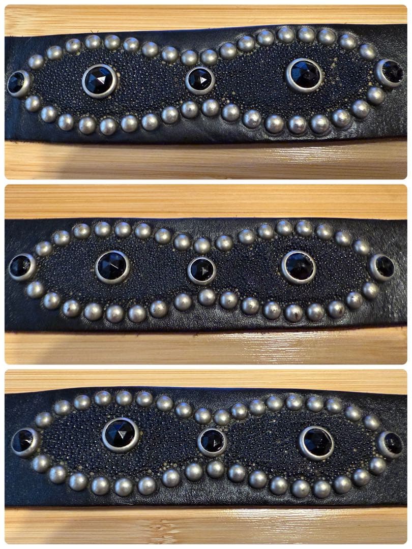 ⭐️HTC⭐️ピーナッツオーバーレイベルト⭐️スティングレイ⭐️ブラックレザー茶芯⭐️36