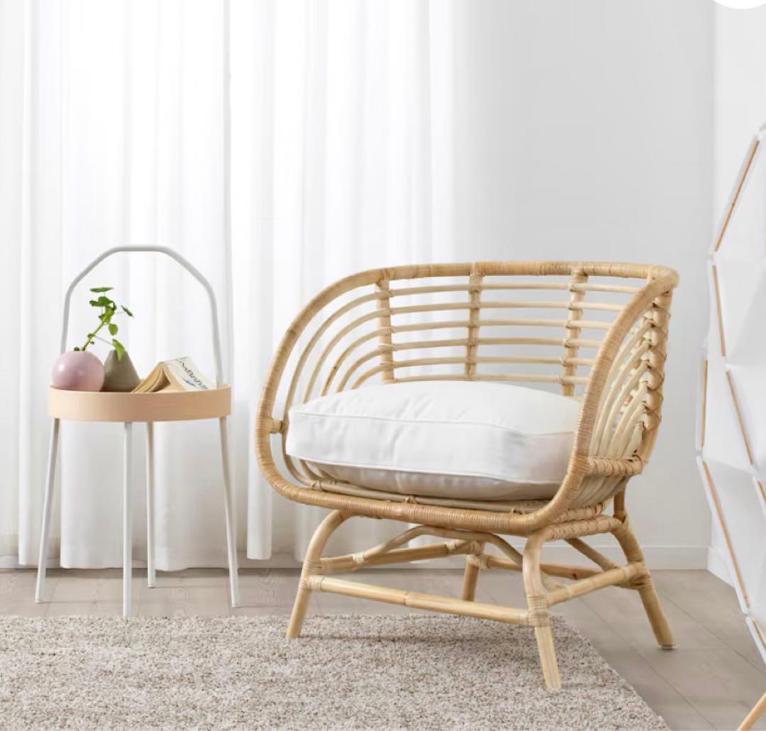 【配送無料】ラタン製モダンアームチェア