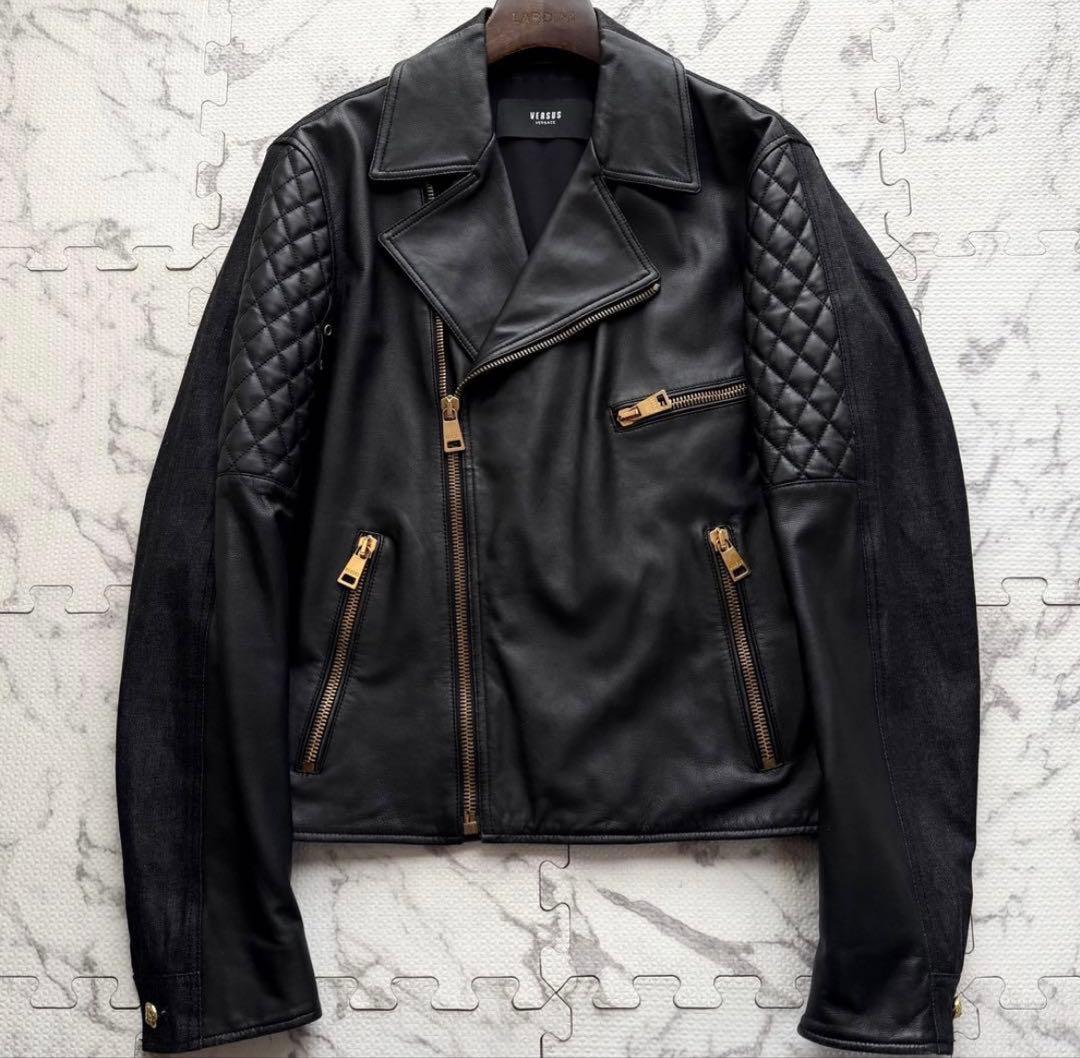 MSR 極美品✨ヴェルサーチ ダブルライダースジャケット46