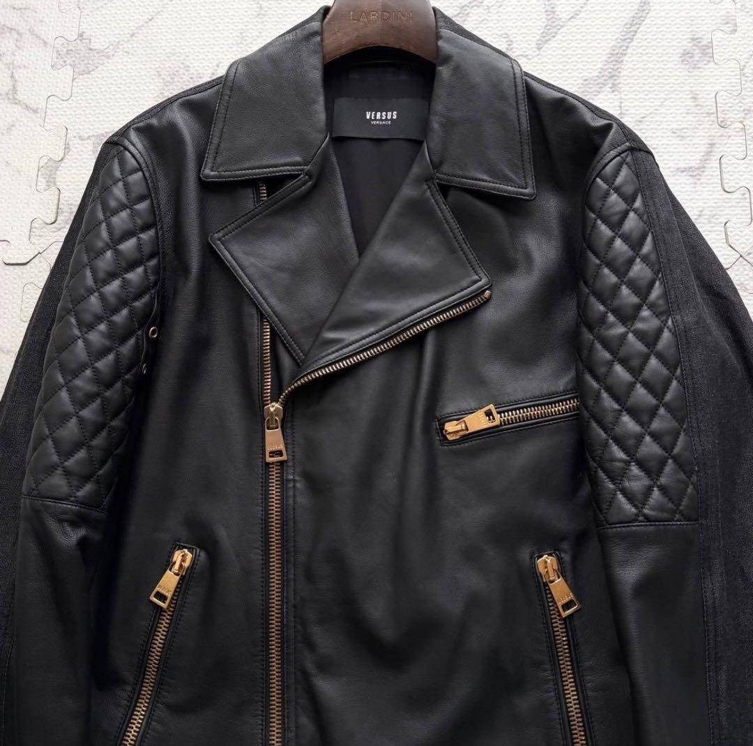 MSR 極美品✨ヴェルサーチ ダブルライダースジャケット46