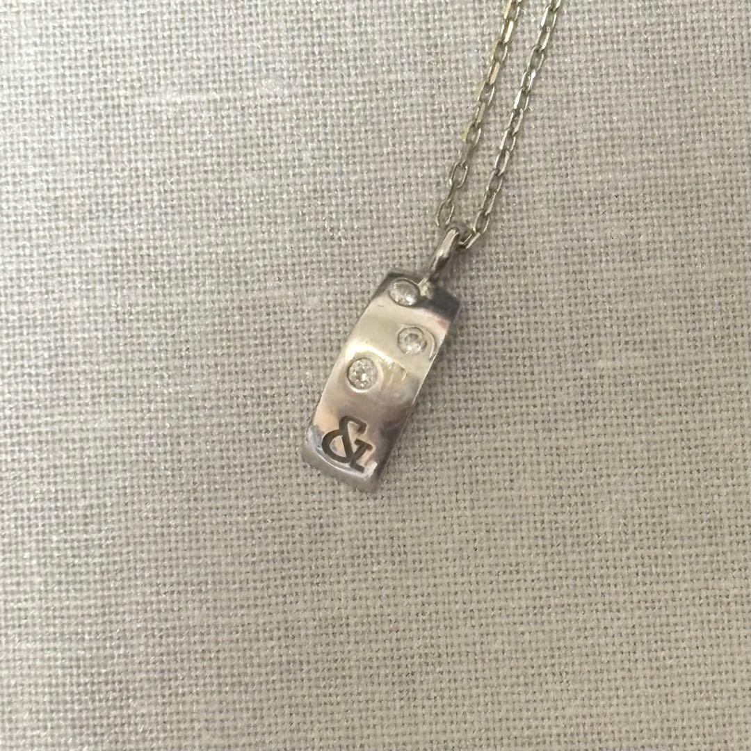 ピンキー＆ダイアン k18 WG ダイヤ ネックレス