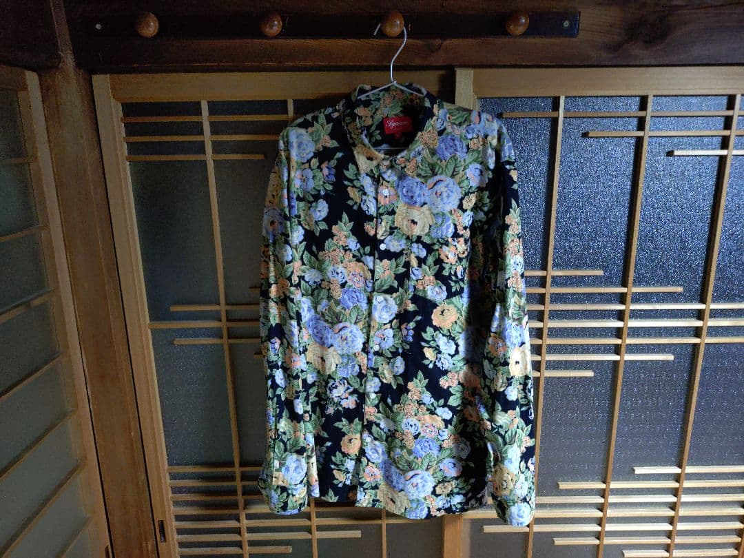 名作　希少XL　Supreme 14FW Flower Shirt Floral