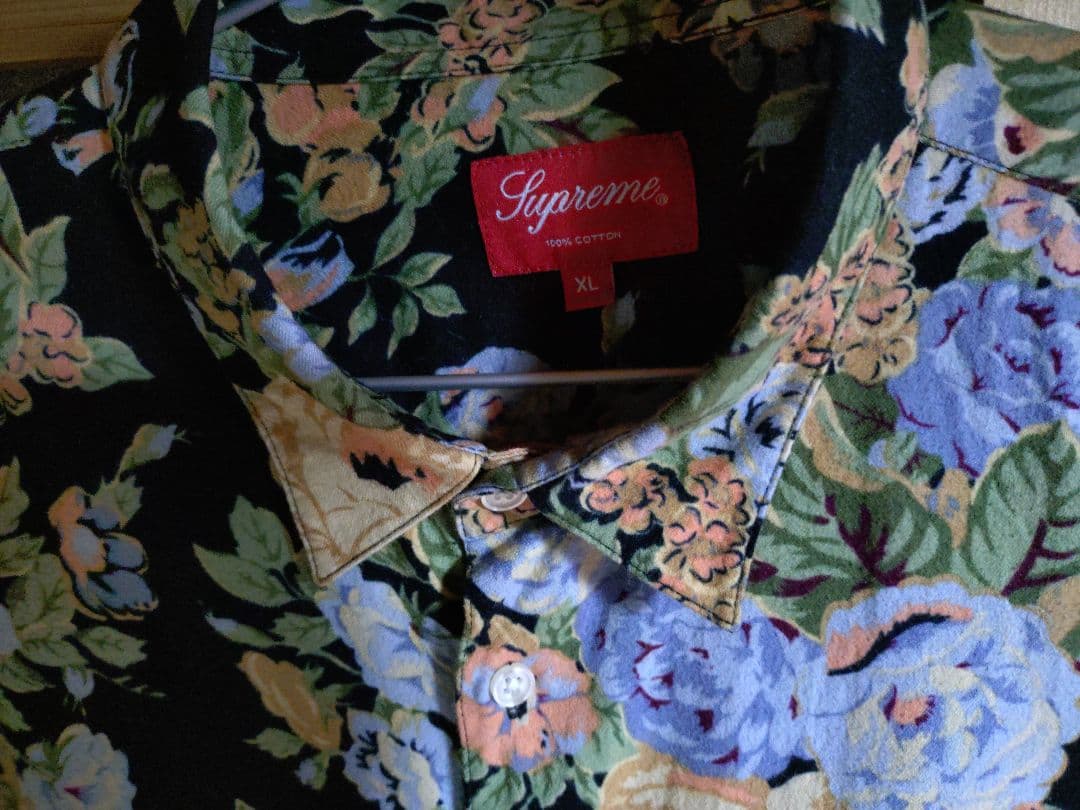 名作　希少XL　Supreme 14FW Flower Shirt Floral