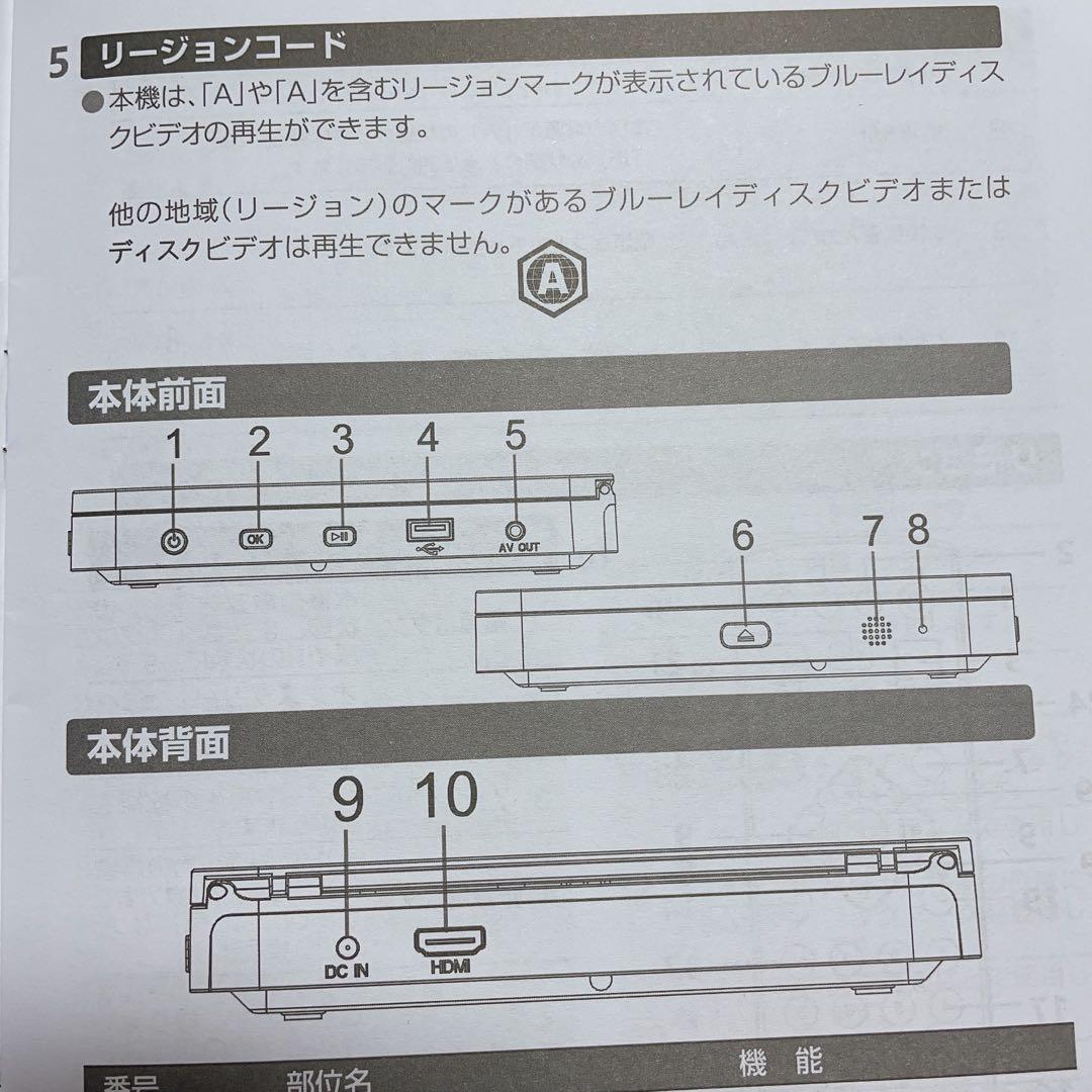 【動作確認済美品】ポータブルBlu-rayプレーヤー