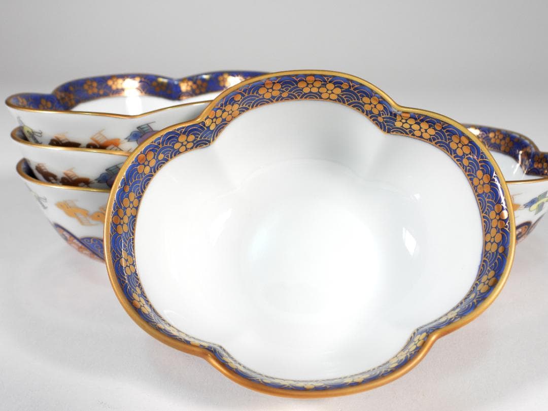 有田焼 其泉 金彩千鳥祥瑞 鉢5客セット