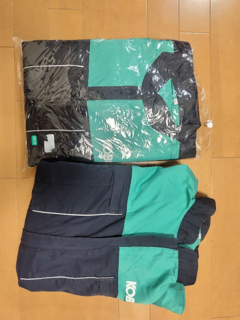 KOBE コベルコ つなぎ 3Lサイズ 緑/黒