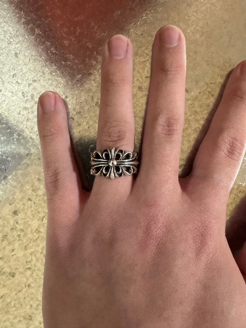 ダブルフローラルクロスリングシルバー925