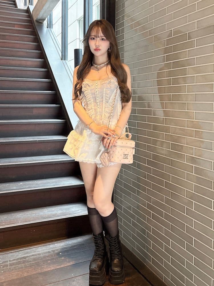 希少レア完売Darichミックスシアーコルセットキャミソール新品未使用未開封