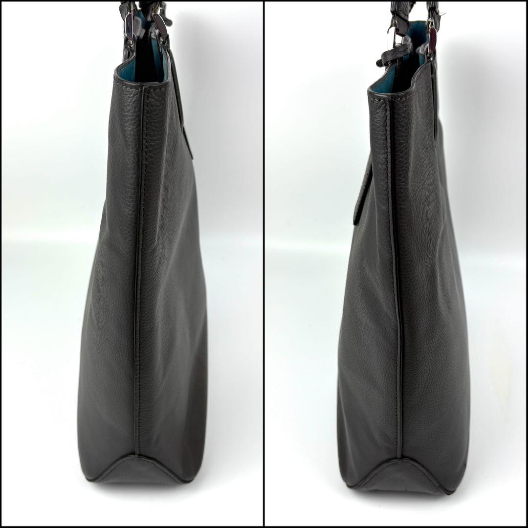 バーニーズニューヨーク　トートバッグ　ビジネスバッグ　レザー　グレー　A4◎