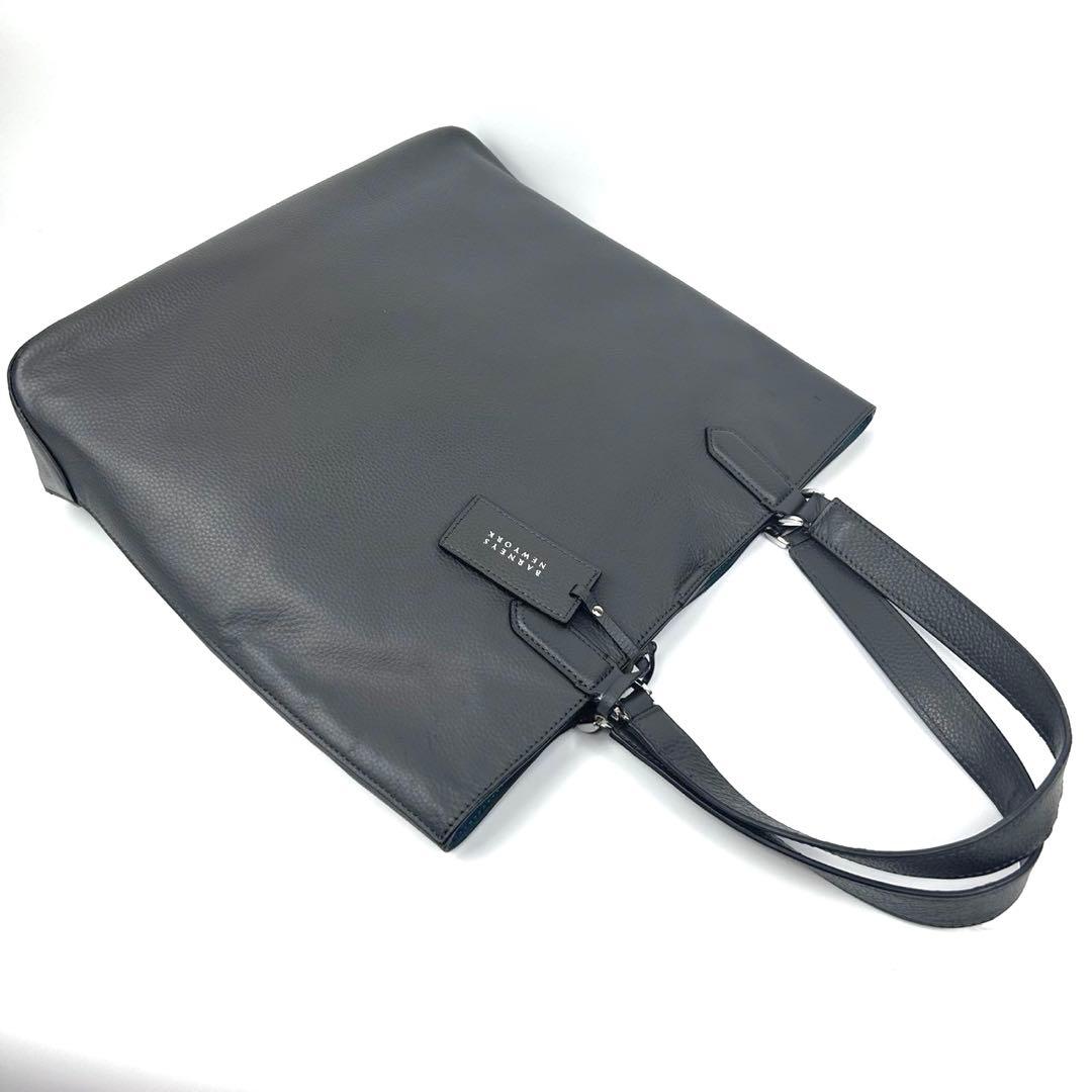 バーニーズニューヨーク　トートバッグ　ビジネスバッグ　レザー　グレー　A4◎