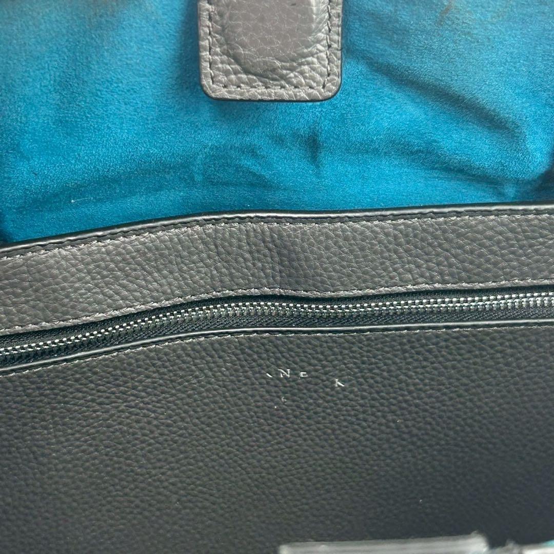 バーニーズニューヨーク　トートバッグ　ビジネスバッグ　レザー　グレー　A4◎