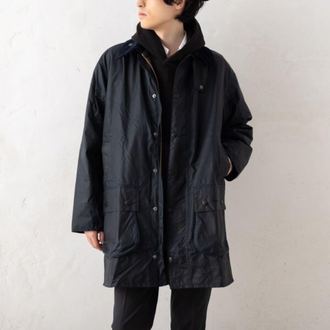 【ボタン取れあり】Barbour / BORDER WAX ネイビー サイズ40