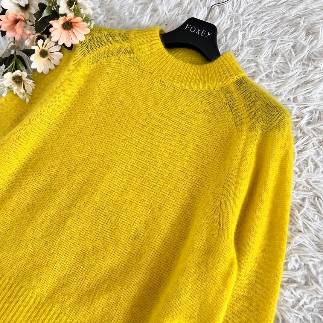 BLAMINK ブラミンク シルク カシミヤ クルーネック ニット イエロー