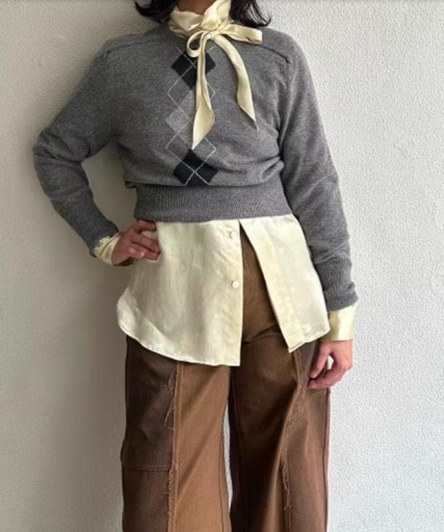 1/31限定値下　フミカウチダ アーガイル ニット fumika uchida