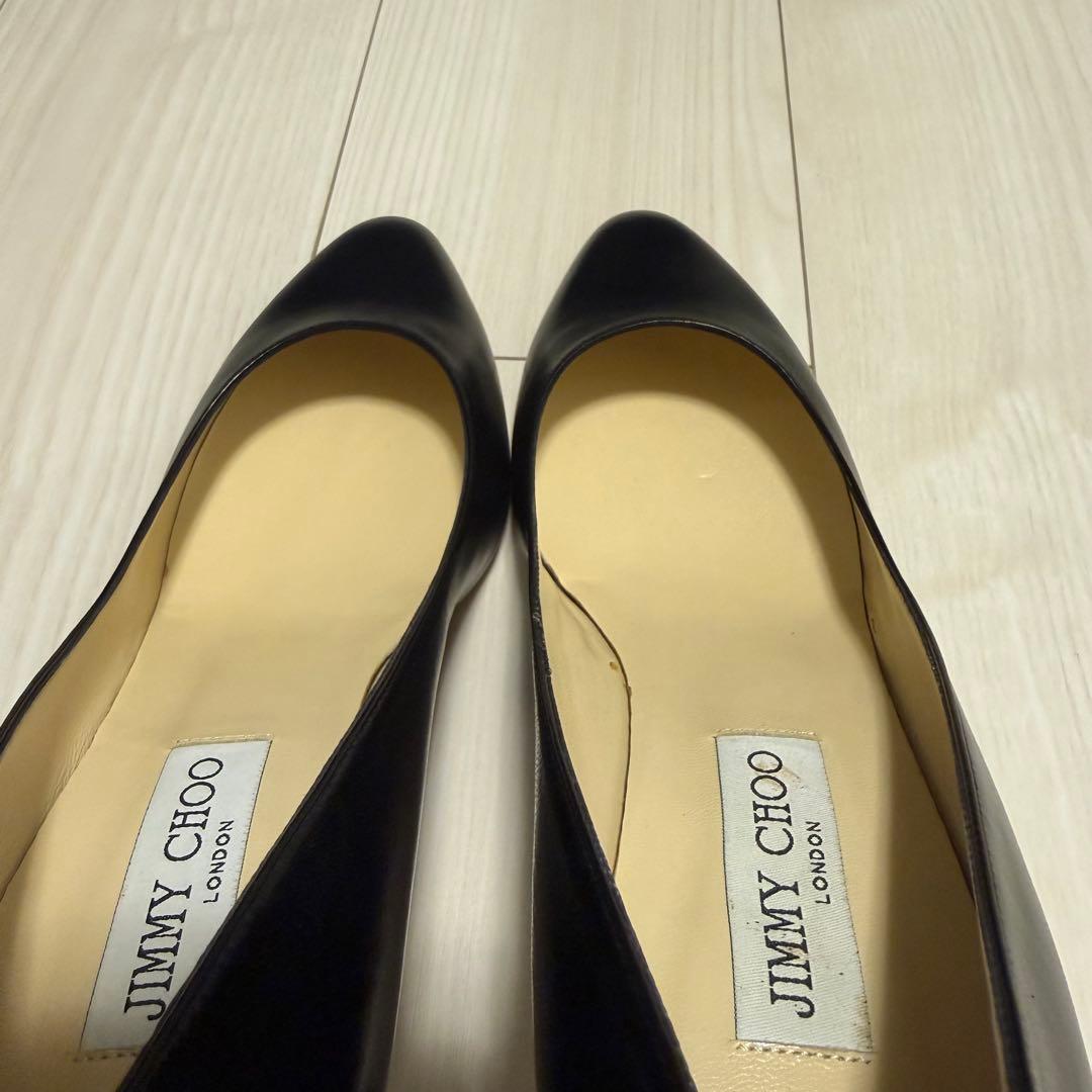 JIMMY CHOO ブラックレザー ハイヒール