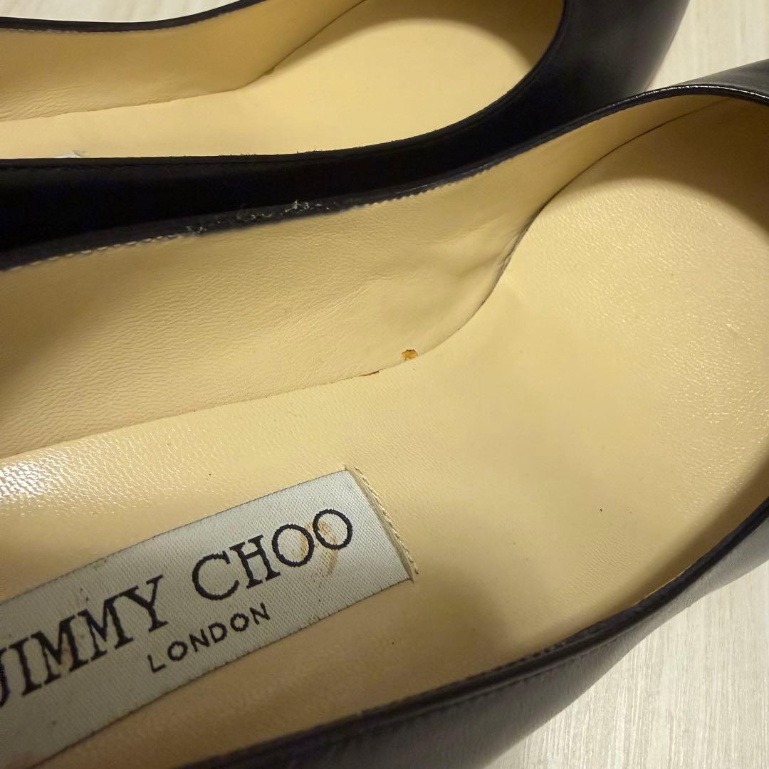 JIMMY CHOO ブラックレザー ハイヒール