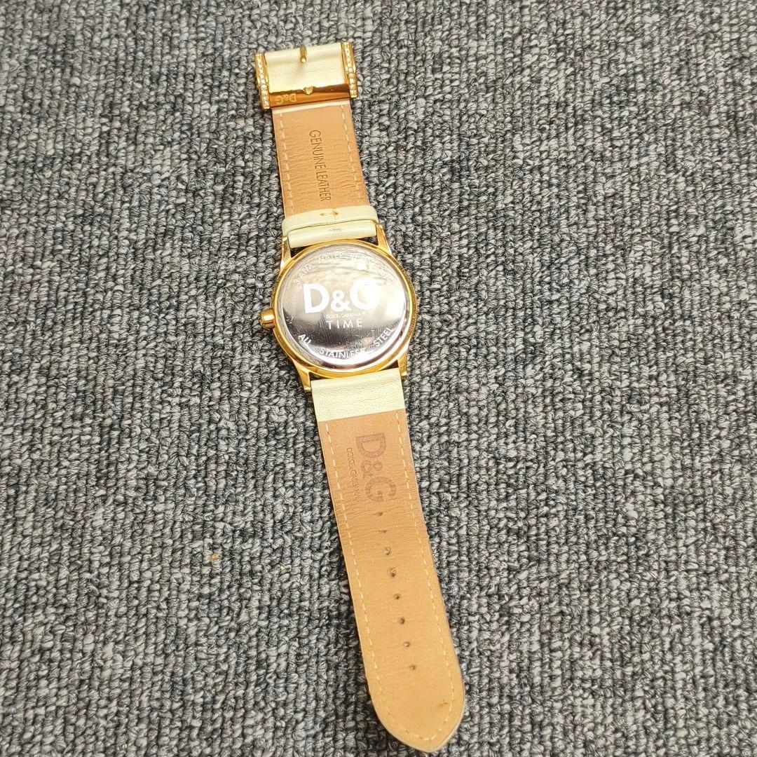 動作品 D&G TIME アナログ腕時計 ゴールド アイボリー　定価11万円