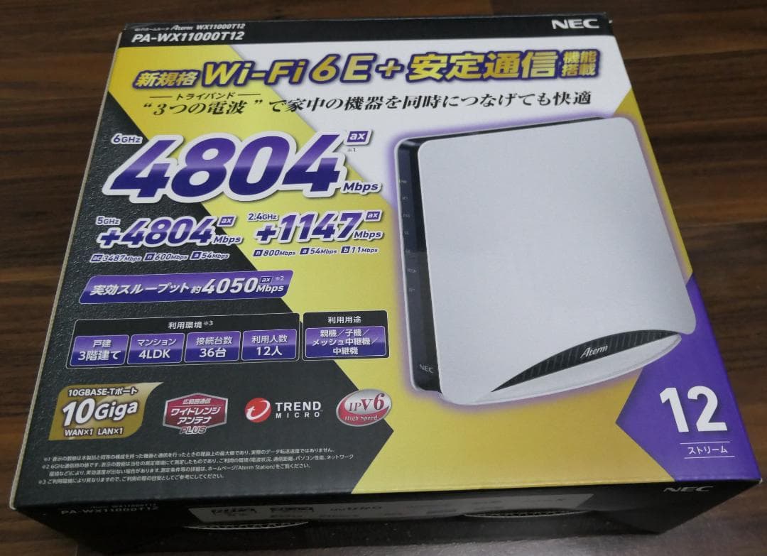 R*T様 NEC Aterm WX11000T12 PA-WX11000T12